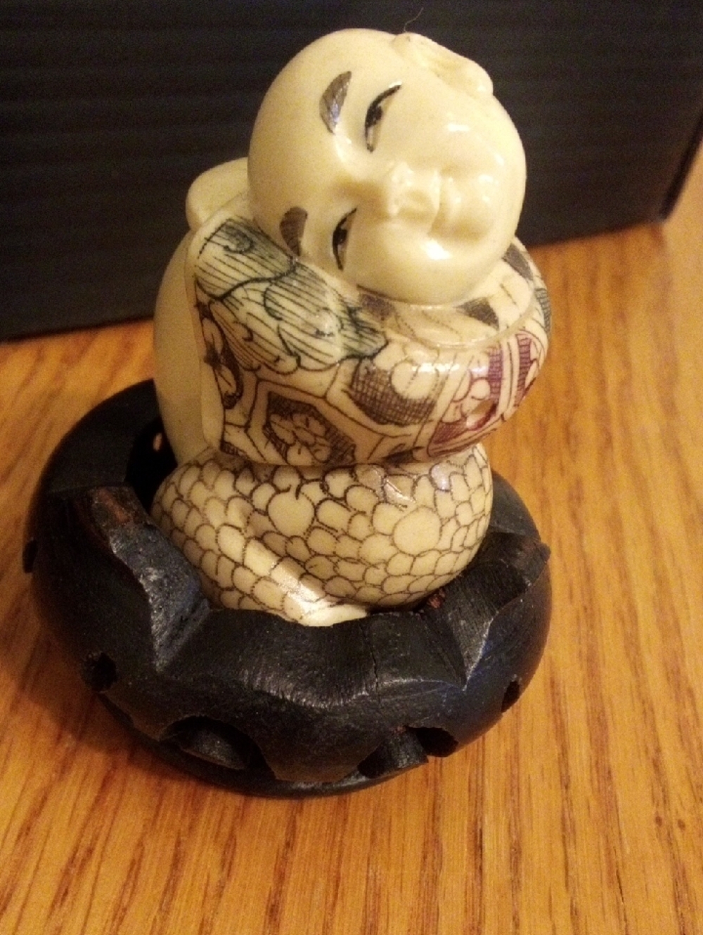 Beige Carved Buddha Figurine Accent Home Decor